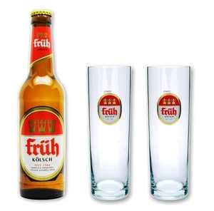 Früh Kölsch 0,33l 4,8% - Set mit 2 original Stangen Gläsern 0,20l - Glas Bier - Bild 1 von 2