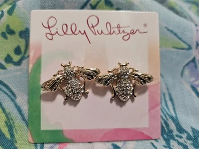 Lilly Pulitzer EARRINGS NWT BEEUTIFUL BEE EARRINGS ⭐️SPARKLING STUD PIERCED/POST - Image 1 of 4
