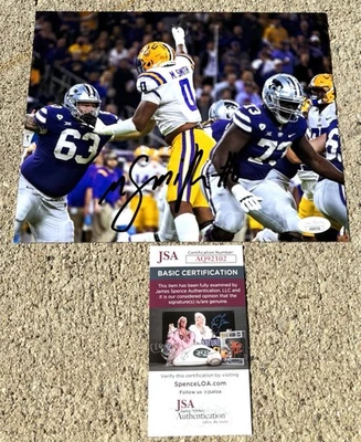 MAASON SMITH LSU Tigers SIGNED 8X10 Photo JSA COA JAGUARS - Image 1 of 2