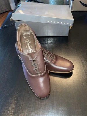 Винтажные 1980-х Thom McAn коричневый мужской платье Jazz туфли кожи 9,5 США - Изображение 1 из 4