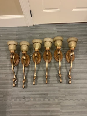 6 arandelas de parede interiores Minka Lavery com lâmpadas, fiação e suportes de metal - Imagem 1 de 4