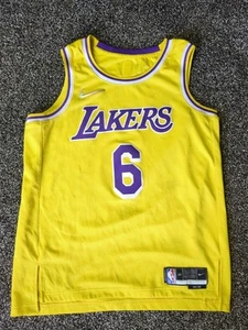 Nike LeBron James #6 Lakers Jersey Sz 48 L Icon Ed. Yellow NBA 75th Anniversary - Picture 1 of 12