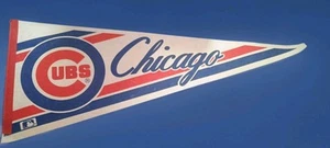 Vintage Chicago Cubs Logo Baseball Pennant Full Size Ver Clean Condition - Picture 1 of 4