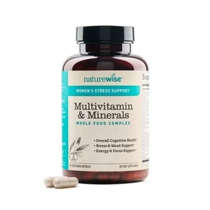 NatureWise Women's Stress Support Multivitamin & Minerals Whole Food 60 Capsules - Picture 1 of 5