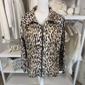 Chico's Zenergy Gr. 2 Medium Animal Print Full Zip Jacke 3194 - Bild 1 von 9