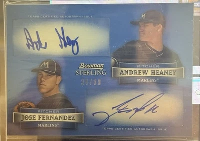2012 Bowman Sterling - Dual Autographs Jose Fernandez, Andrew Heaney REF 38/99  - Image 1 of 2