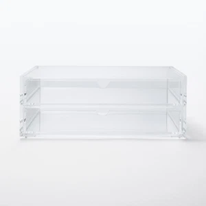 Nuova custodia in acrilico Muji 2 cassetti portagioie trucco 82998283 Giappone - Foto 1 di 6