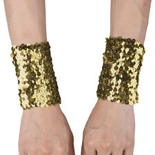 UK Women's Shiny Sequins Stretch Oversleeves Arm Sleeve Stretchy Cuffs Costumes