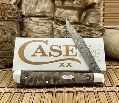 Cuchillo trampero Case XX USA 2024 natural arce burl 15096 escalera Damasco Slimline Foto 1 de 4