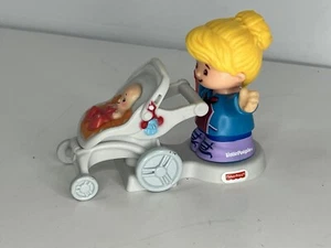 Fisher Price Little People Mom & Baby Stroller Woman Figure 2016 Set of 2 - Picture 1 of 11