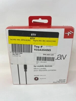 IK Multimedia iRig Mic Lav - for iPhone, iPad, iPod Touch, Android - Image 1 of 3