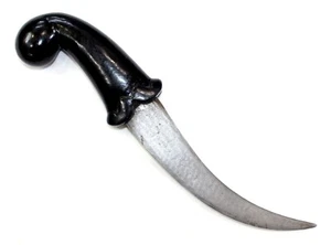Dagger Knife Damascus Steel Blade Natural Black Gem Stone Handle Handmade j448 - Picture 1 of 9
