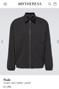 Prada Black Triangle Logo Bomber Jacket - Picture 1 of 16