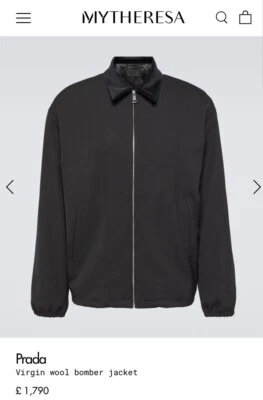 Prada Black Triangle Logo Bomber Jacket - Image 1 of 4