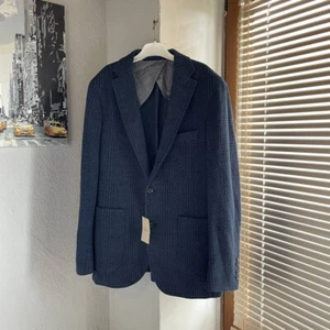 Giacca blazer Hackett London Myfair MYF blu navy maglia check slim fit / 40R (180/100A) - Foto 1 di 20