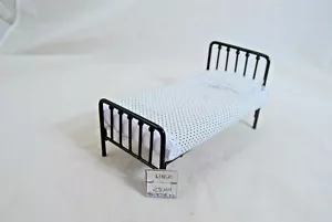 BED - Single -  EIWF612 dollhouse miniature furniture 1/12 scale metal  - Picture 1 of 2