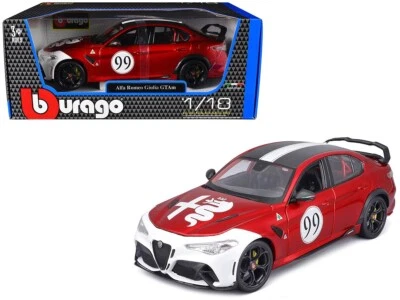 1/18 Bburago Alfa Romeo Giulia GTAm #99 rojo con techo de fibra de carbono 18-11049 RD99 Foto 1 de 3