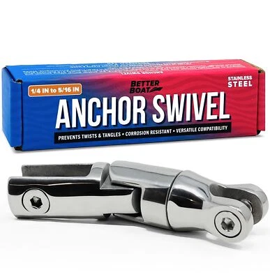 Better Boat Anchor Swivel Stainless Steel Anchor Swivel Shackle 1/4" to 5/16" - Image 1 of 4