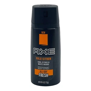 Axe Gold Citron Men's Deodorant Body Spray 4 oz Cool Citrus White Woods RARE/HTF - Picture 1 of 3