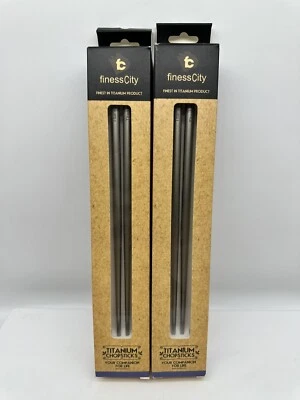 2 Pack FinessCITY Titanium Ti5633 Solid Chopsticks With Aluminum Case - Grey USA - Image 1 of 4