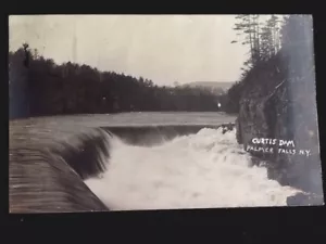 RPPC c1908 Curtis Dam, Palmer Falls, NY Vintage Real Photo Postcard - Picture 1 of 2