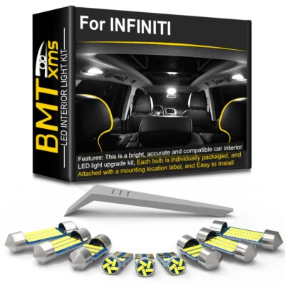 Cold White LED Interior Lights Bulbs Kit For INFINITI QX56 QX80 QX50 G37 M45 - Image 1 of 4