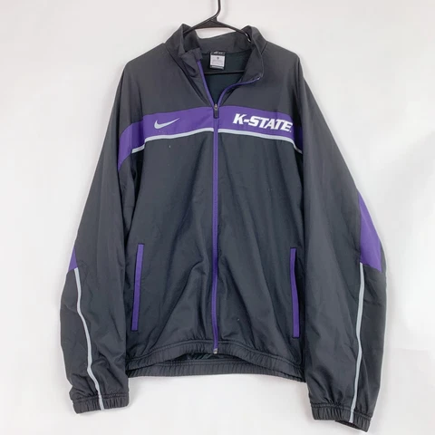Nike Dri-Fit KSU Kansas State Wildcats Purple Black Full Zip Jacket XL Cover