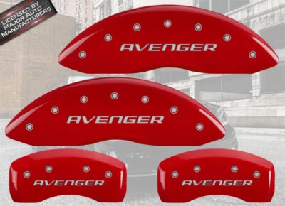 2008-2014 Dodge "Avenger" Front + Rear Red MGP Brake Disc Caliper Covers 4pc Set - Image 1 of 4