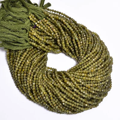 Cuentas facetadas redondas de piedras preciosas de granate demotrita natural 3X3 mm hilo 12,5" EB-562 Foto 1 de 2