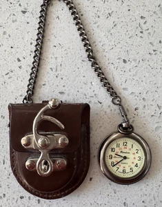 Vintage Ronica Quartz Pocket Watch with Chain and Case -Steampunk vibe - Picture 1 of 10