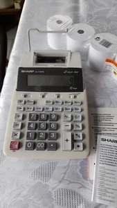 Sharp EL-1750 P III - zweifarbig (schwarz/rot) Druckender Tischrechner weiß - Bild 1 von 6