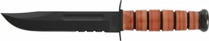 KABAR 1218 USMC Combo Edge Fighting, Utility, Survival Knife Leather Sheath - Picture 1 of 4