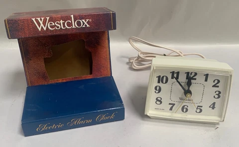 Vtg Modern Westclox Model 22090-22540 Electric Alarm Clock Made in USA (A7) Cover