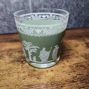 Vintage Jeanette Hellenic Wedgewood Jasperware green drinkware Lowball Glass - Picture 1 of 6