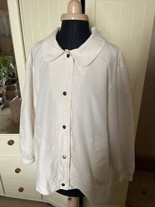 DAMART Ladies Ivory Cream Cotton Blend Lightweight Collared Jacket Size 16 - Picture 1 of 8