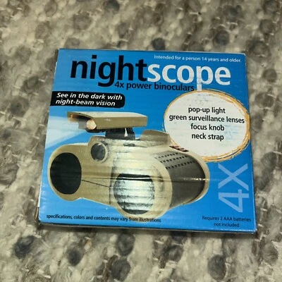 New Night Scope Binoculars Camping Pop Up Light, Focus Knob, Green Lenses - Image 1 of 4
