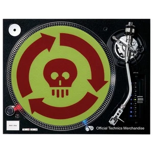 Slipmat Killer Totenkopf Design Gelb Rot 1 Stück - Picture 1 of 2