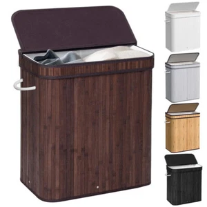 72L Laundry Hamper with Lid Bamboo Laundry Basket with Handle & Removable Liner - Picture 1 of 20