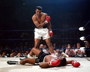 Muhammad Ali standing over Sonny Liston Boxing 8"x 10" Photo - Picture 1 of 1