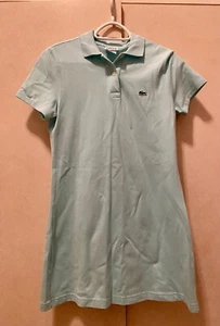 Lacoste Girls Aqua Teal Blue Polo Dress - Picture 1 of 2