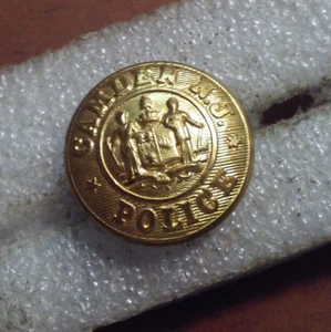 Camden Police New Jersey NJ Camden County Brass Coat Uniform Button 1" - Picture 1 of 4
