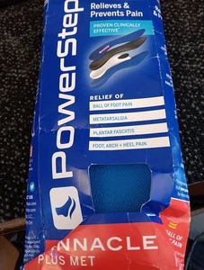 Powerstep Pinnacle Plus Metatarsal Full Length Insoles Mens 4-4.5 Womens 6-6.5 - Picture 1 of 1