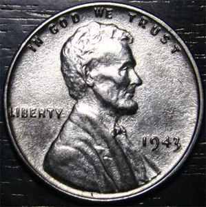 1943 P Lincoln Wheat Penny Stahl 1c US Münze Philadelphia Mint Zink - Bild 1 von 2
