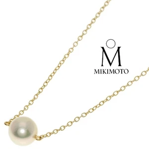 Authentic MIKIMOTO Akoya Pearl Necklace Pendant YG K18 Japan - Picture 1 of 5