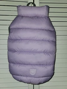 S&C London Lilac Purple Dog Puffer Coat Jacket Size Small Zipper Winter NWOT - Picture 1 of 12