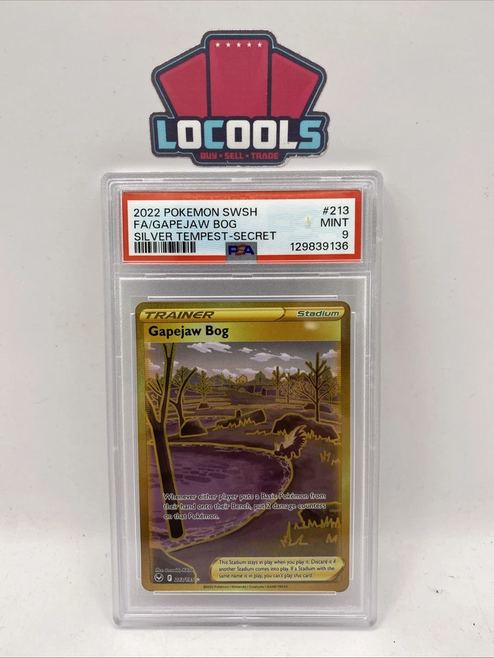 2022 POKEMON SWORD & SHIELD SILVER TEMPEST SECRET FULL ART/GAPEJAW BOG PSA 9 - Image 1 of 2
