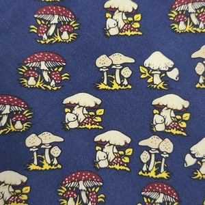 Corbata de cuello vintage para hombre 100 % seda seta azul hecha a mano micelio psicodélico - Imagen 1 de 8