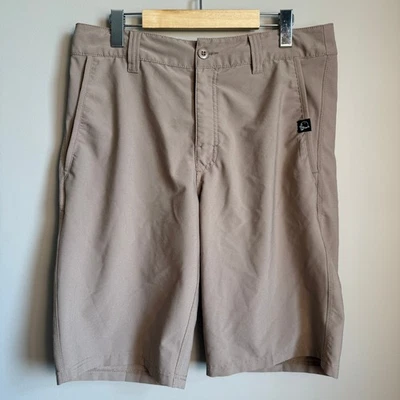 Boardshorts híbridos de metal Mulisha para hombre color tostado talla 32 chino skate surf Foto 1 de 4