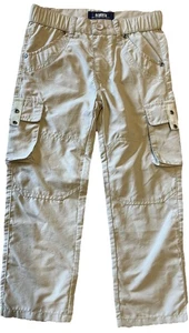 OCHENTA Kids’ Size 120 Khaki Pull On Cargo Pants 100% Nylon New without Tags - Picture 1 of 11