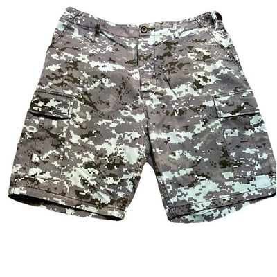 ROTHCO Shorts BDU Mens Combat Button Fly Cargo Sky Blue Camo Size Medium Reg - Image 1 of 4
